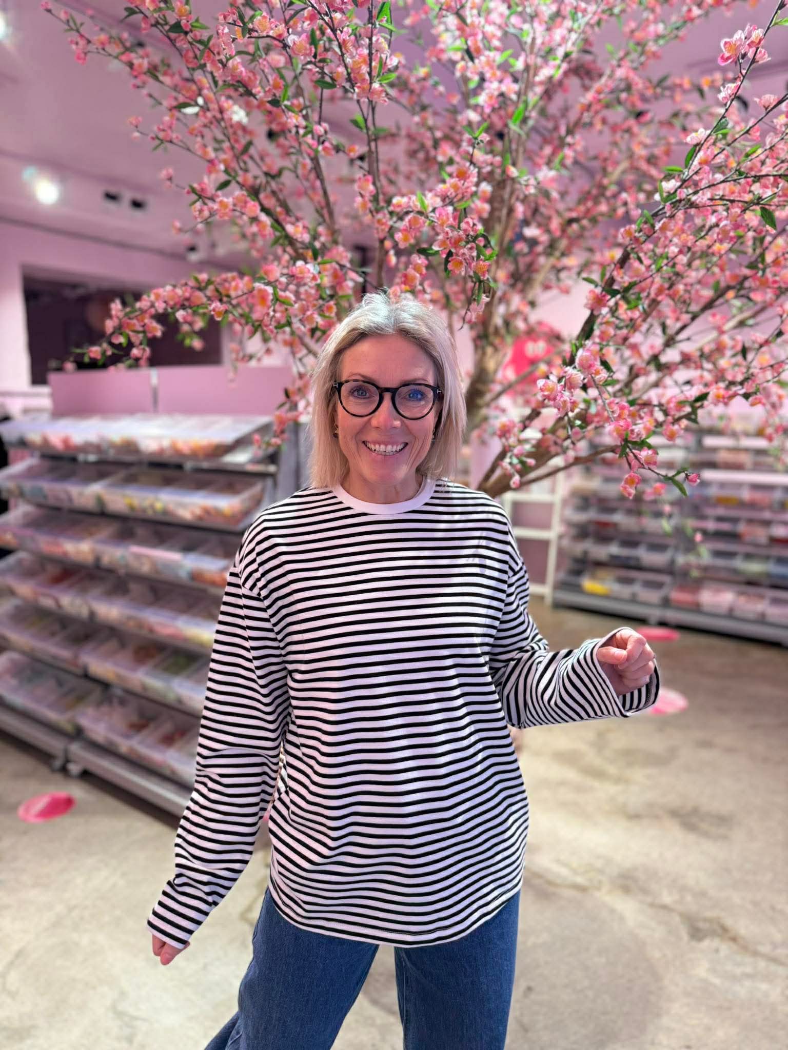 PCSADIE T-Shirt - sort strib